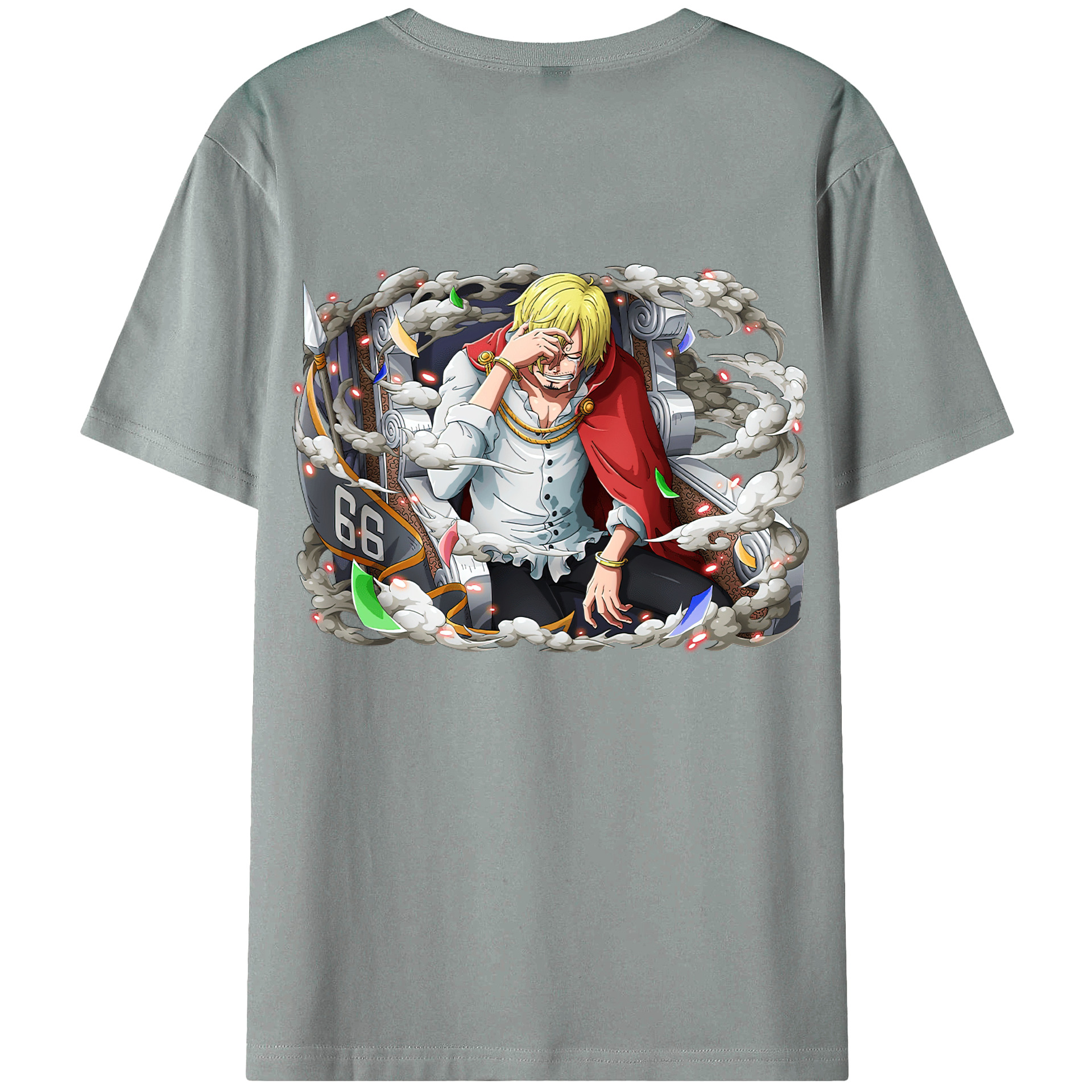 （画像用） ワンピース サンジ ONE PIECE Sanji 綿100％ メンズ半袖Tシャツ（バックプリント） 通気性